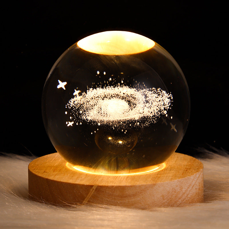 Luminous Starry Sky Crystal Ball Night Lamp – Moon & Planet Projection Light