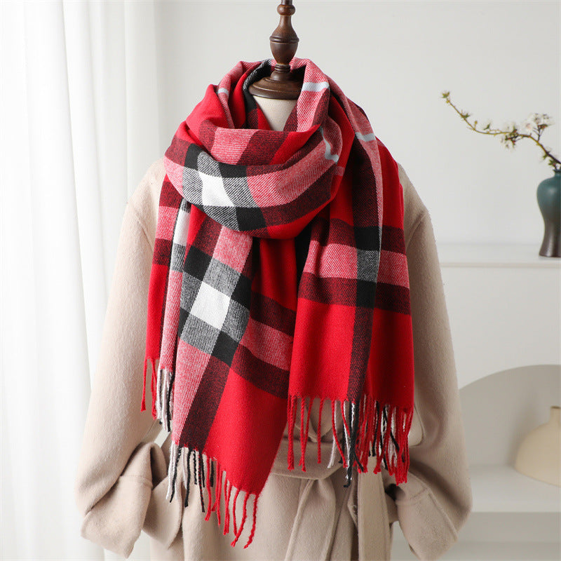 Plaid Warm Shawl Scarf
