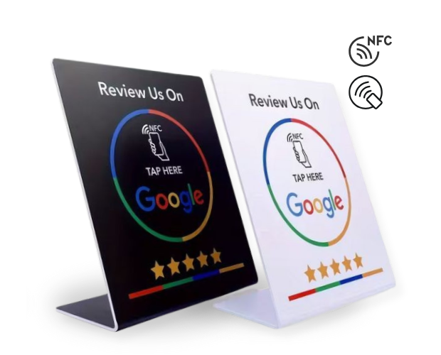 Google Review NFC Stand Display, Card and Kaychain