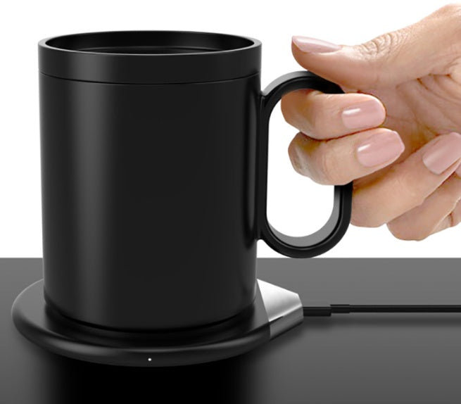 Coffee warmer and mobile phone charger set