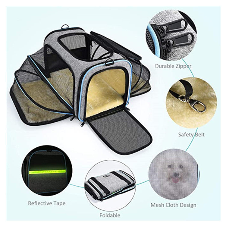 Airline-Approved Expandable Pet Carrier – Foldable Soft Cat & Dog Travel Bag