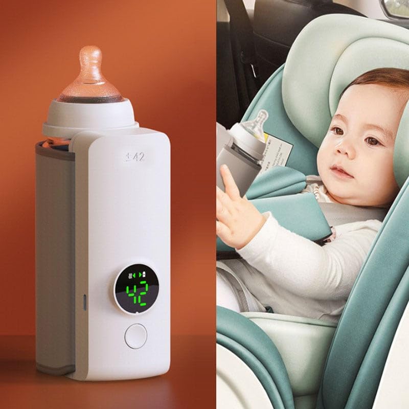 Portable wireless baby bottle warmer with USB charging and heating