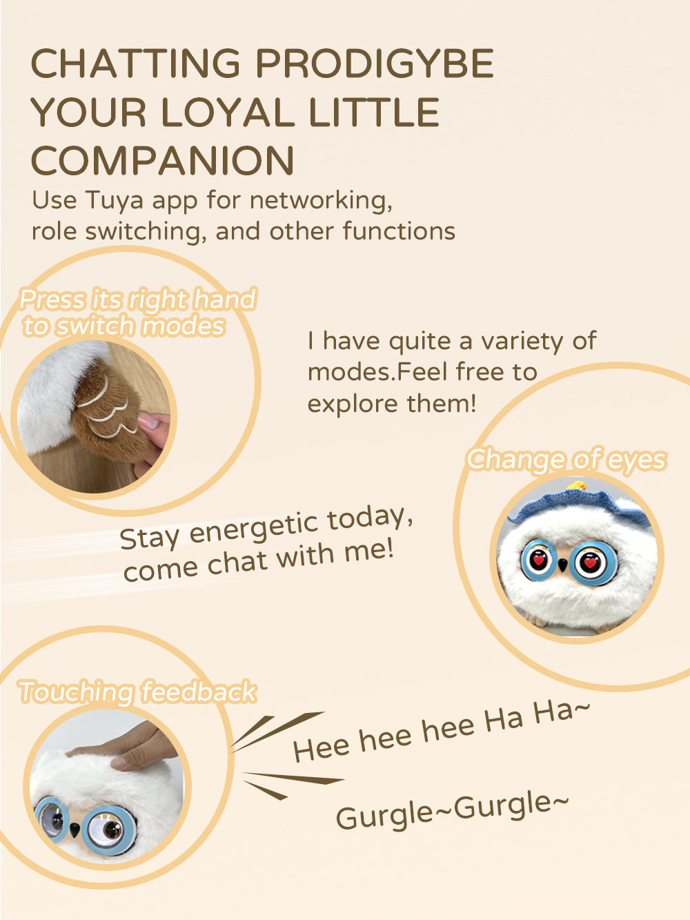 Owl toy for children with AI