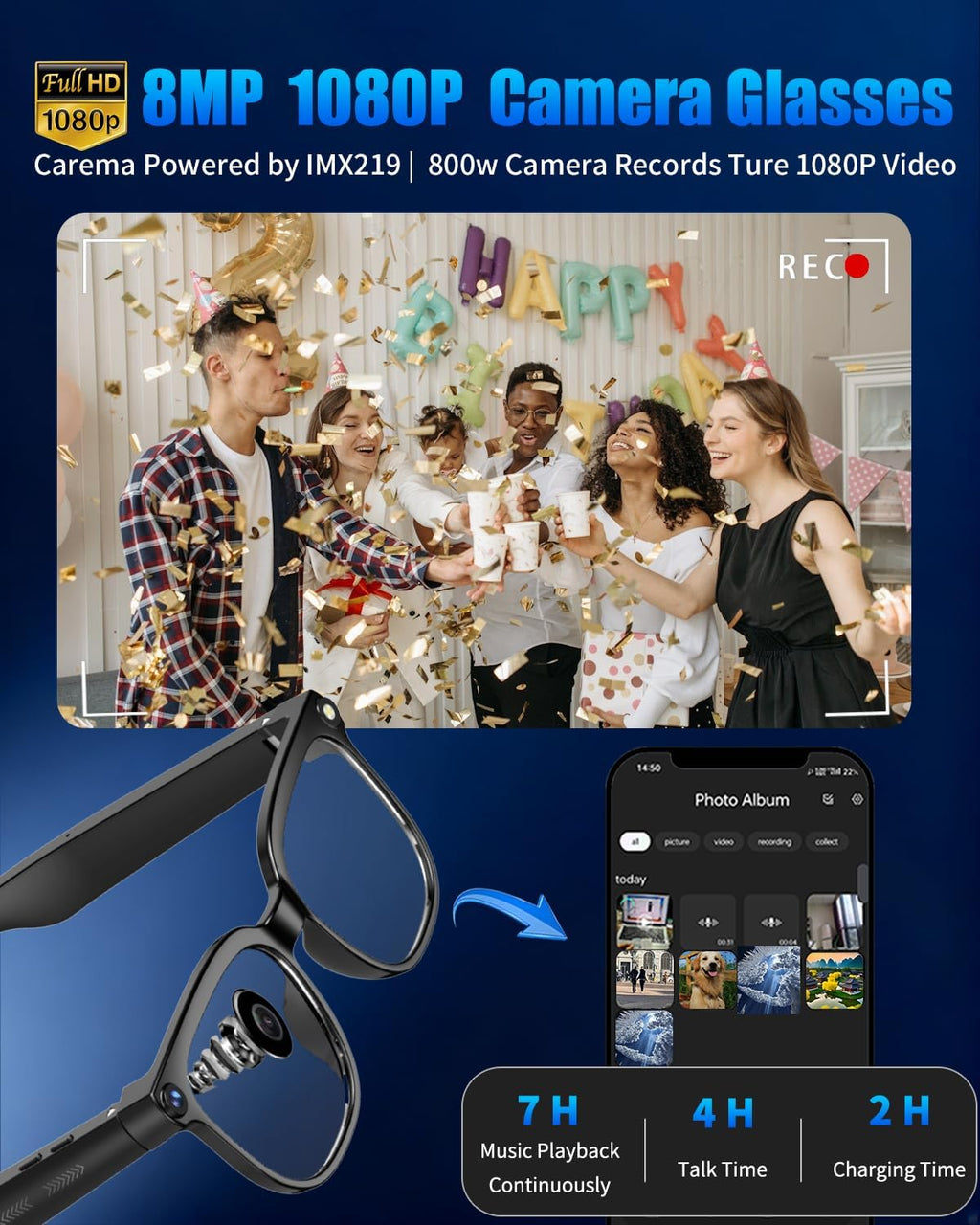 Ai Smart Glasses 800w Double Lens