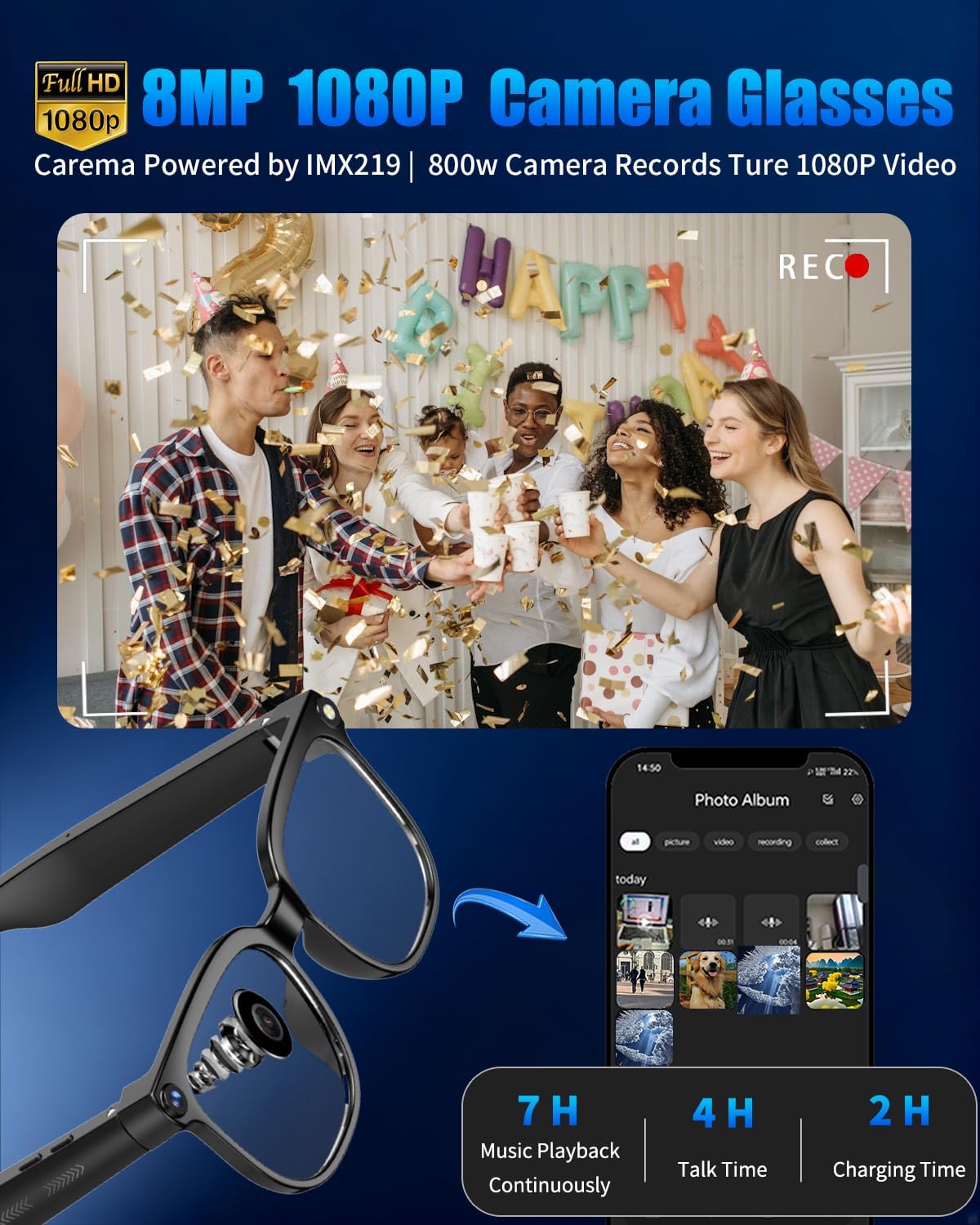 Ai Smart Glasses 800w Double Lens