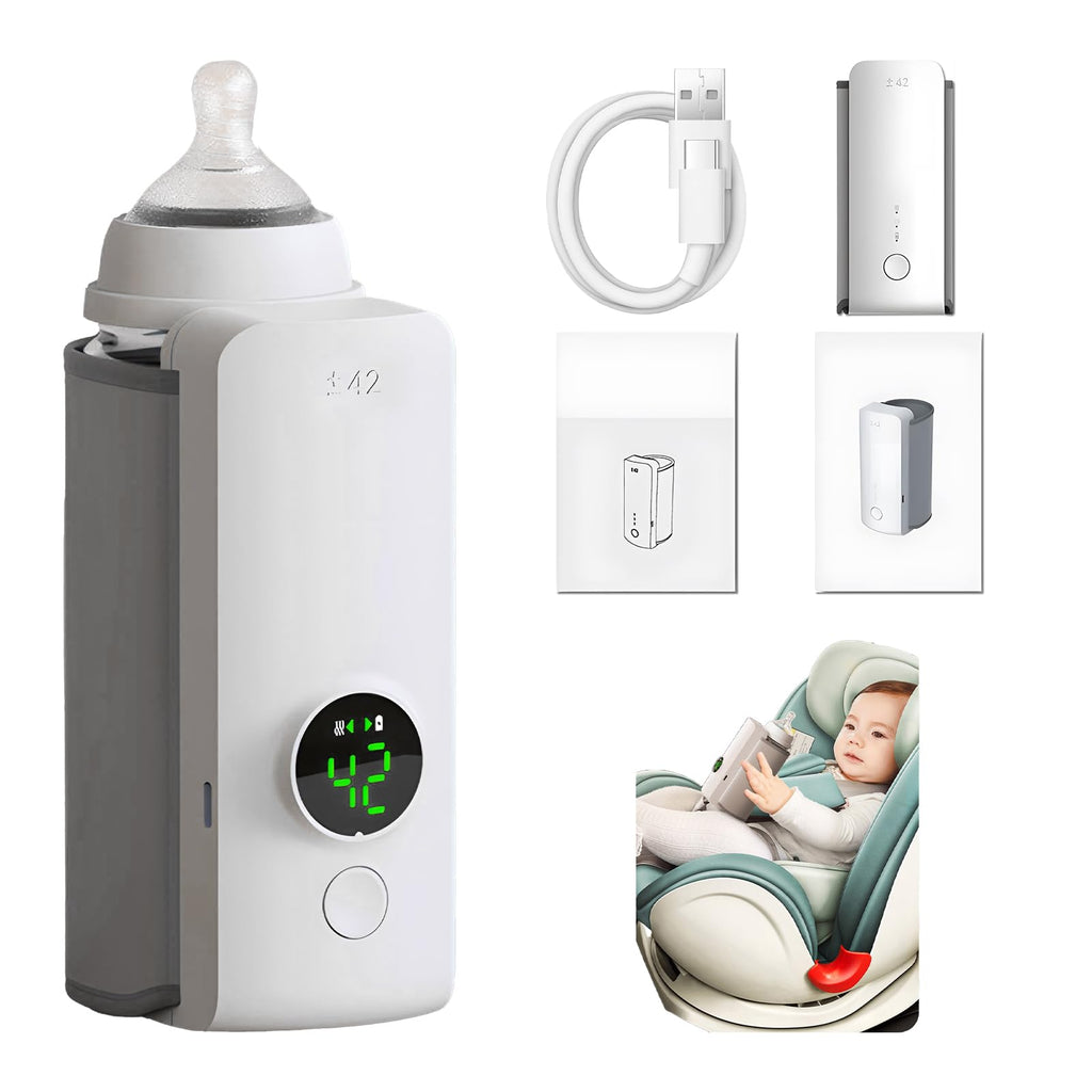 Portable wireless baby bottle warmer with USB charging and heating