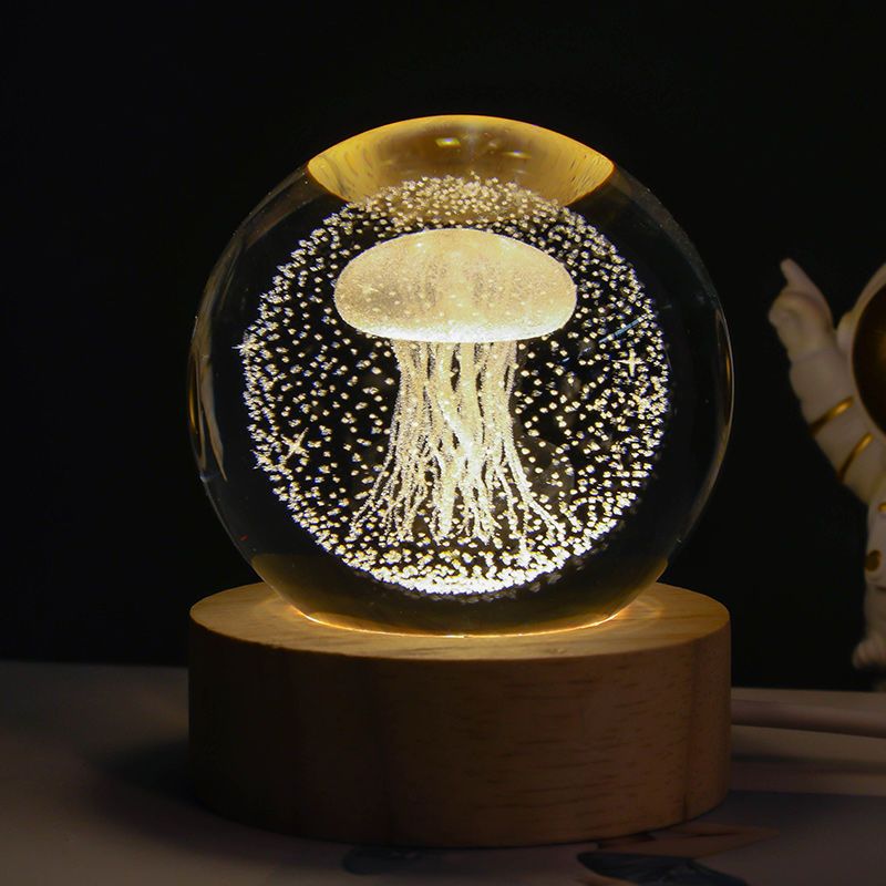 Luminous Starry Sky Crystal Ball Night Lamp – Moon & Planet Projection Light