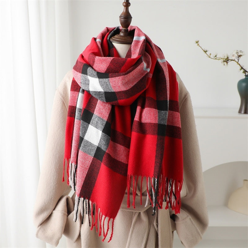 Plaid Warm Shawl Scarf
