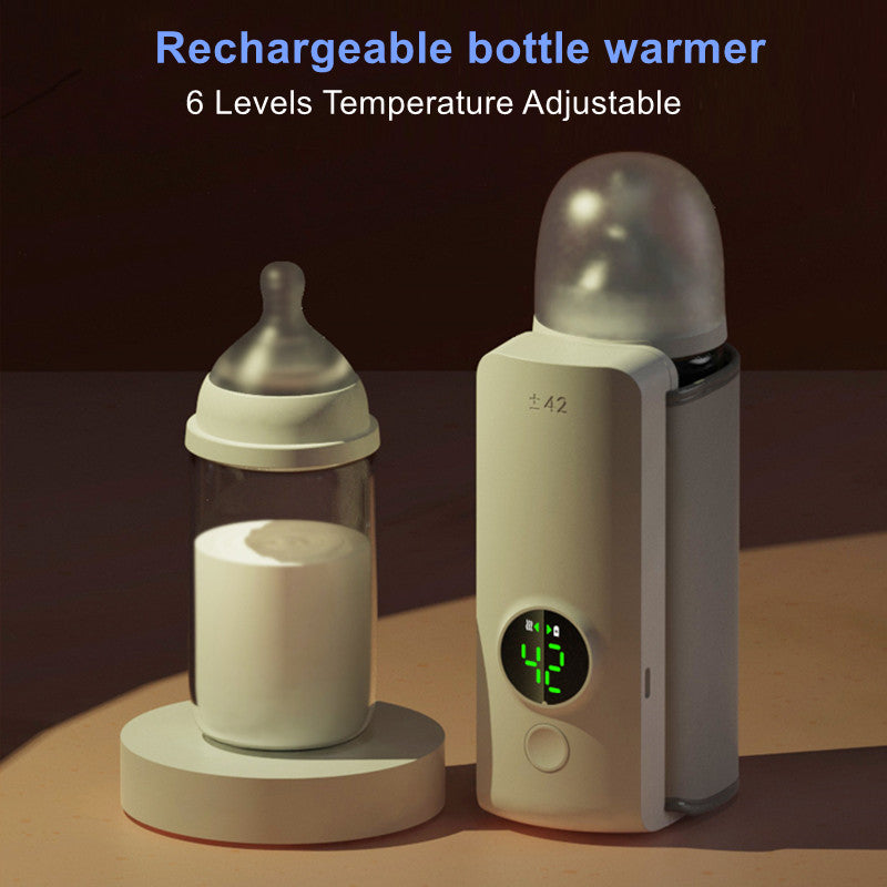 Portable wireless baby bottle warmer with USB charging and heating