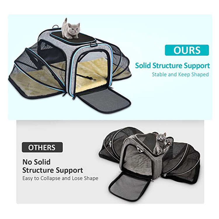 Airline-Approved Expandable Pet Carrier – Foldable Soft Cat & Dog Travel Bag